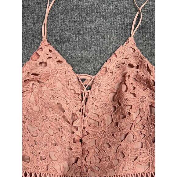 Kendall & Kylie Lace Romper In Blush Pink Size S - Picture 3 of 6